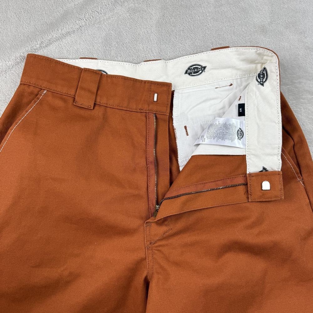 Dickies Sawyerville Pants Women 8 Rust Orange Twill Wide Leg Workwear Utility - Picture 7 of 12